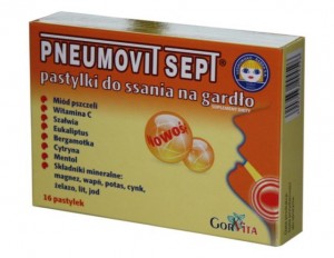 Pneumovit Sept pastylki do ssania na gardło 16 pastylek
